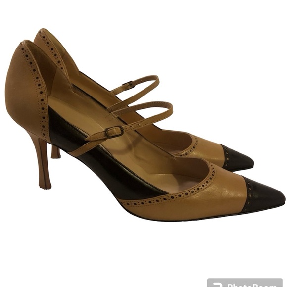 Manolo Blahnik Shoes - Manolo Blahnik Cap-toe Spectator Mary Jane Shoes